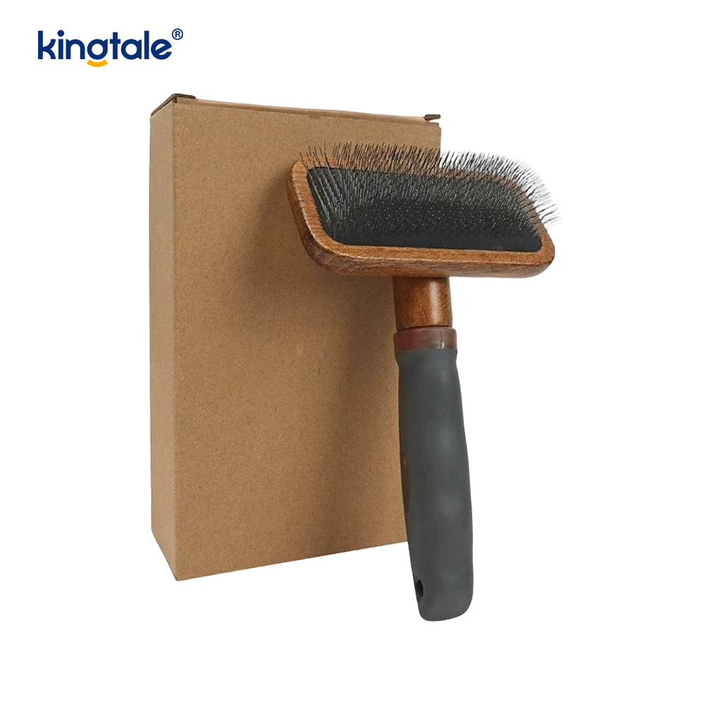 Chân thép không gỉ Thân gỗ sồi Lược chải thú cưng