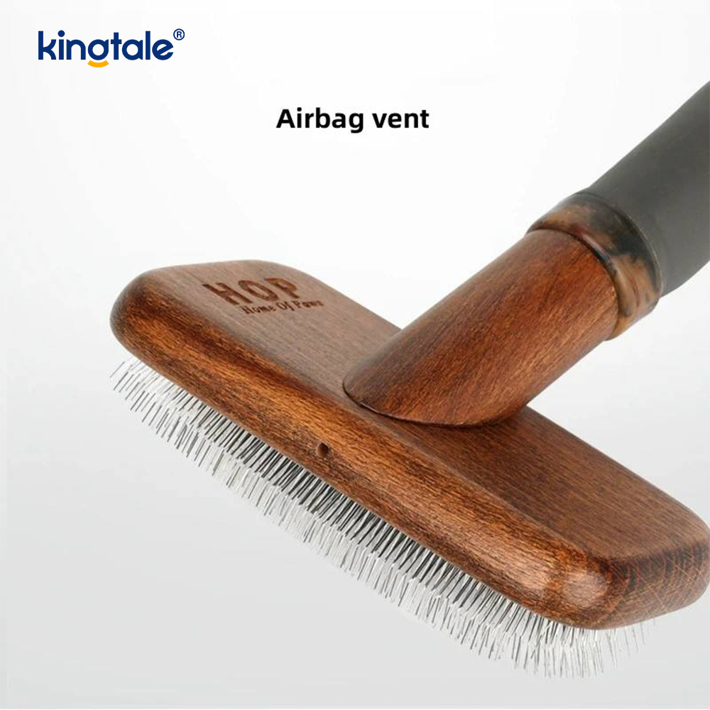 Chân thép không gỉ Thân gỗ sồi Lược chải thú cưng