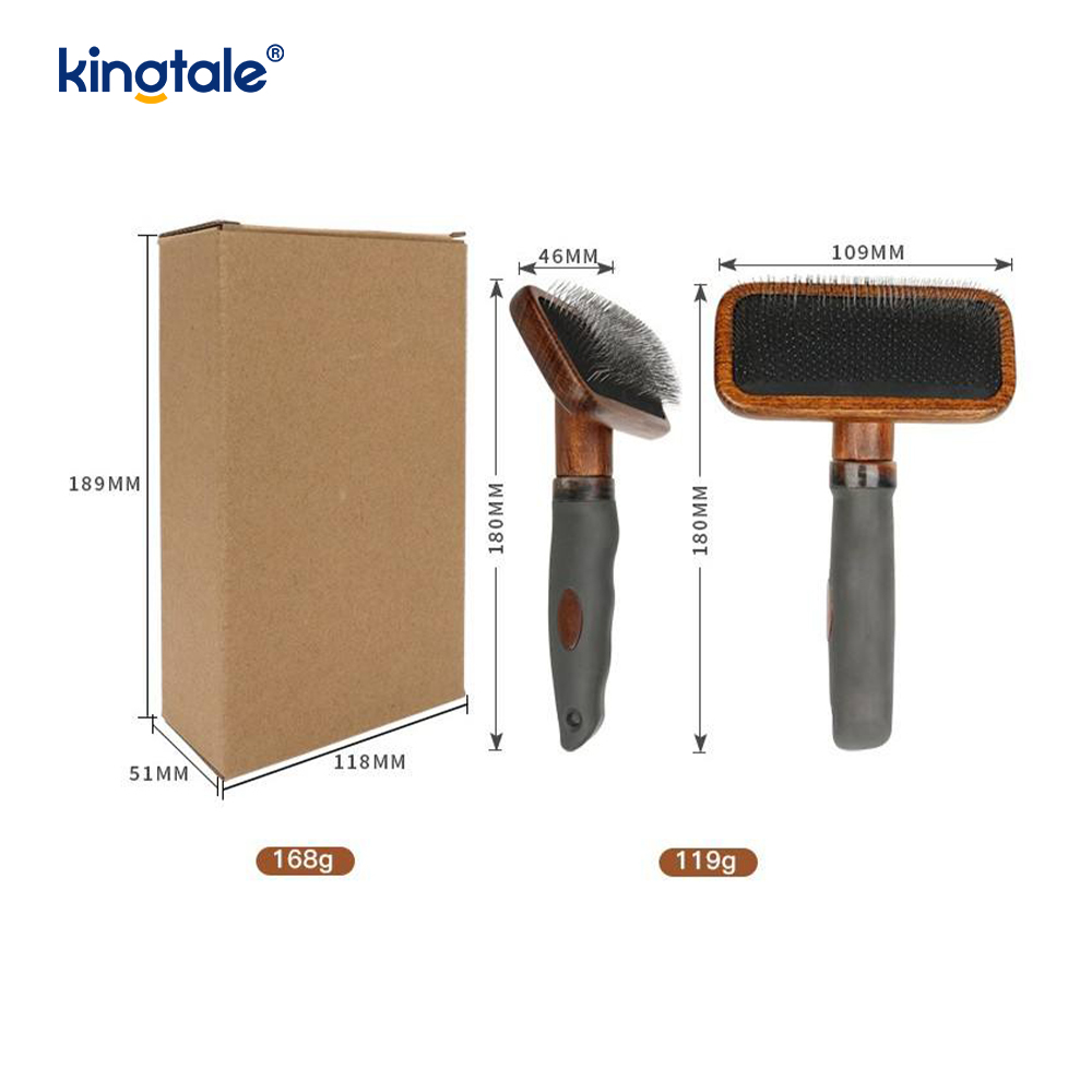 Chân thép không gỉ Thân gỗ sồi Lược chải thú cưng