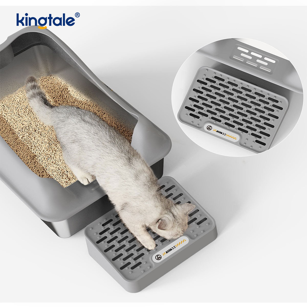 Hộp đựng rác cho mèo bằng thép không gỉ có bàn đạp chân bằng kim loại Chảo có mặt cao, không bao giờ