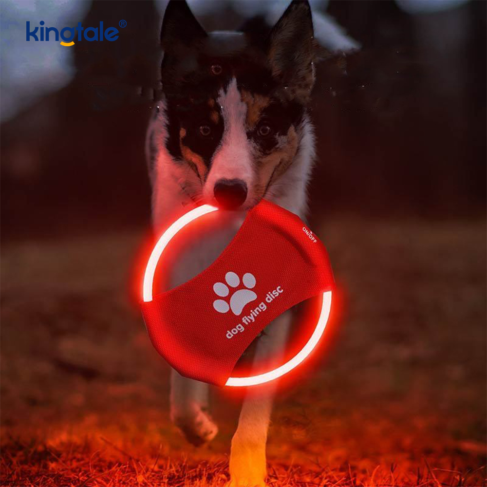 Pet Light-Up Frisbee Tầm nhìn cao Chiếu sáng Huấn luyện thú cưng Ném Chơi để tập thể dục