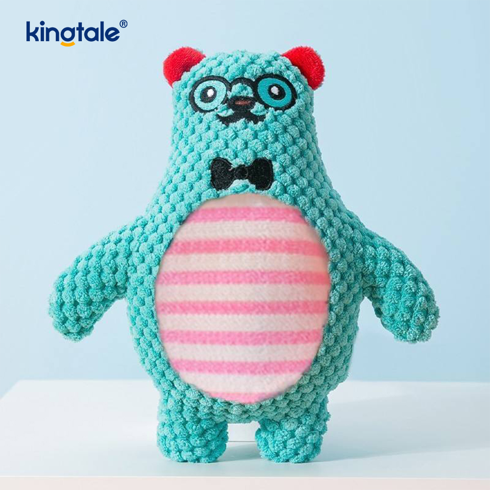 Blue Elephant Soft Đồ chơi thú cưng sang trọng với máy có thể giặt được bằng vải màu xanh