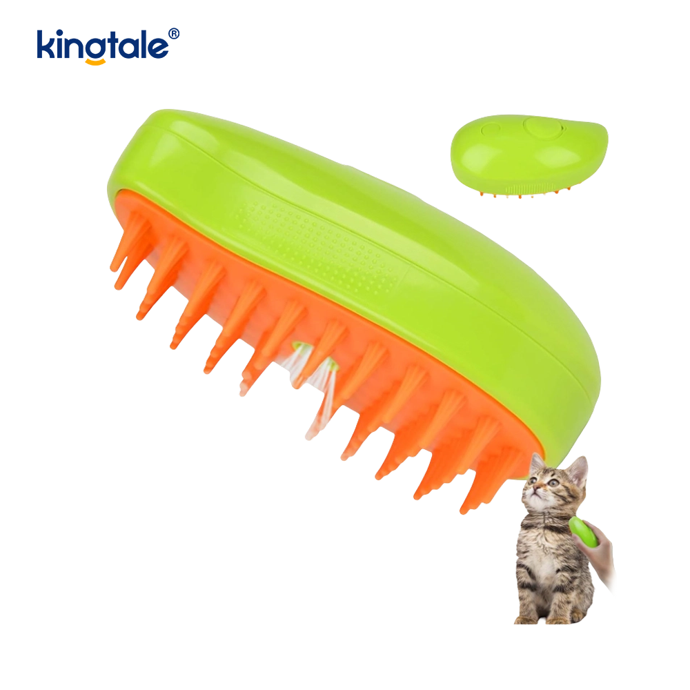 Bàn chải hơi nước cho mèo 3 trong 1 Bàn chải thú cưng ướt át Silicone Massage tẩy lông cho chó Lược