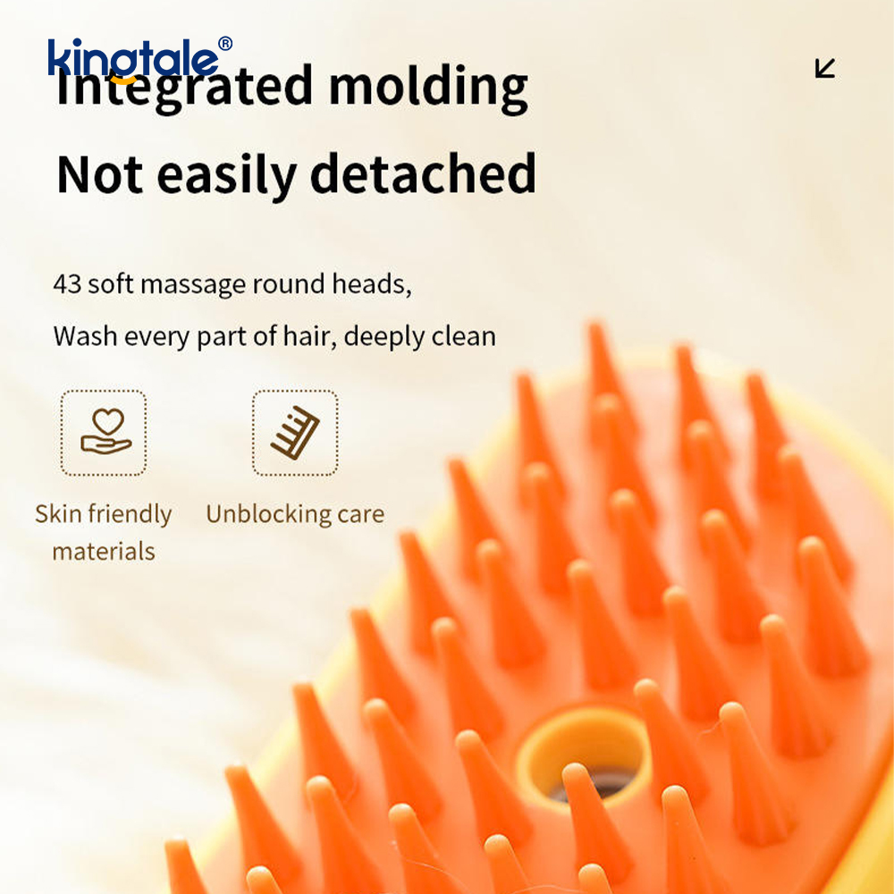 Bàn chải hơi nước cho mèo 3 trong 1 Bàn chải thú cưng ướt át Silicone Massage tẩy lông cho chó Lược