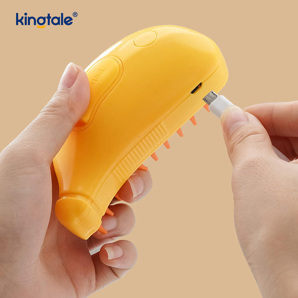 Bàn chải hơi nước cho mèo 3 trong 1 Bàn chải thú cưng ướt át Silicone Massage tẩy lông cho chó Lược