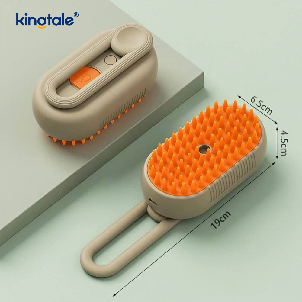 Bàn chải hơi nước cho mèo 3 trong 1 Bàn chải thú cưng ướt át Silicone Massage tẩy lông cho chó Lược