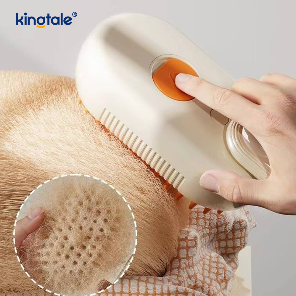 Bàn chải hơi nước cho mèo 3 trong 1 Bàn chải thú cưng ướt át Silicone Massage tẩy lông cho chó Lược