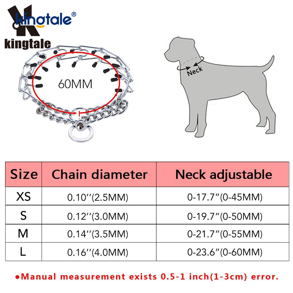 Vòng cổ Pet Pinch Choke Vòng cổ huấn luyện chó bằng kim loại bằng thép carbon