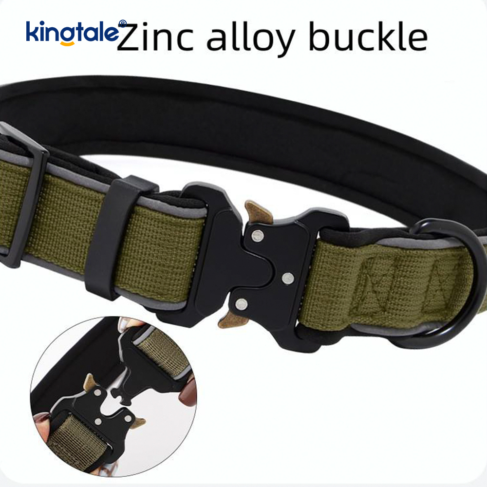 Khóa cổ chó chiến thuật phản quang có thể điều chỉnh nặng cho chó M L