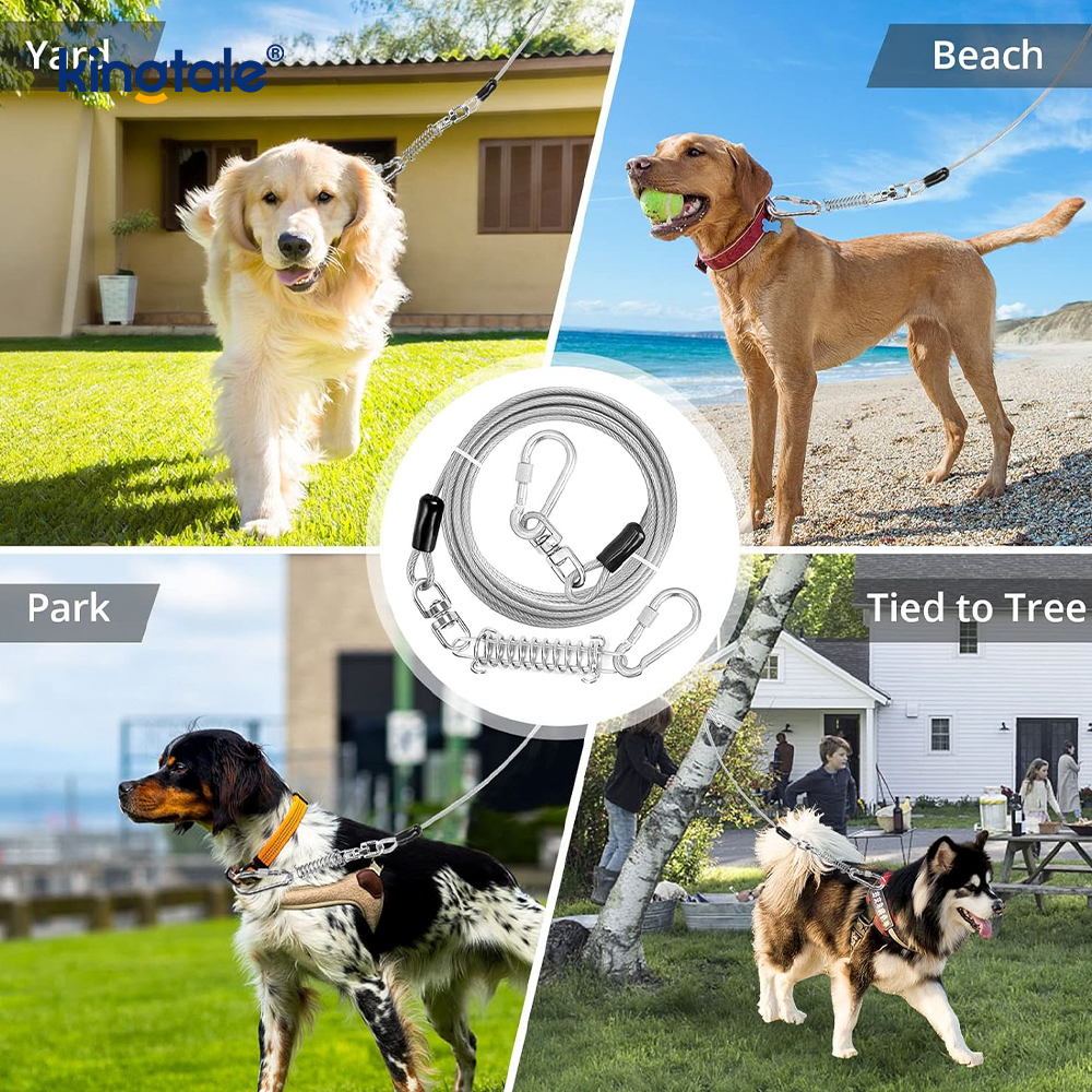 Dây phản quang lò xo bằng nhựa bọc dây xích huấn luyện chó buộc dây cáp