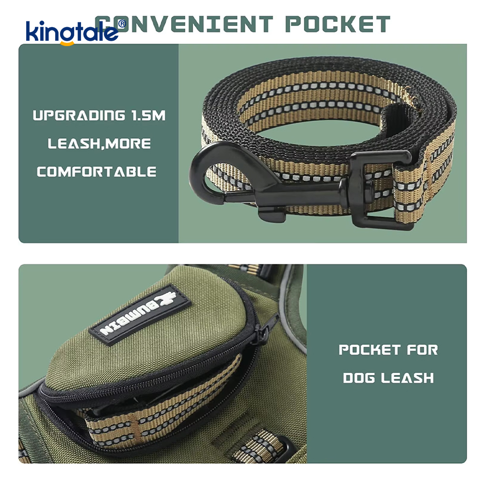 Có thể điều chỉnh No Choke Pet Vest với dây xích chó Dây dắt thú cưng phản quang