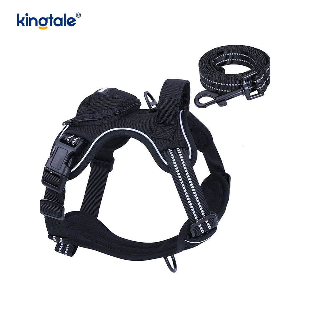 Có thể điều chỉnh No Choke Pet Vest với dây xích chó Dây dắt thú cưng phản quang