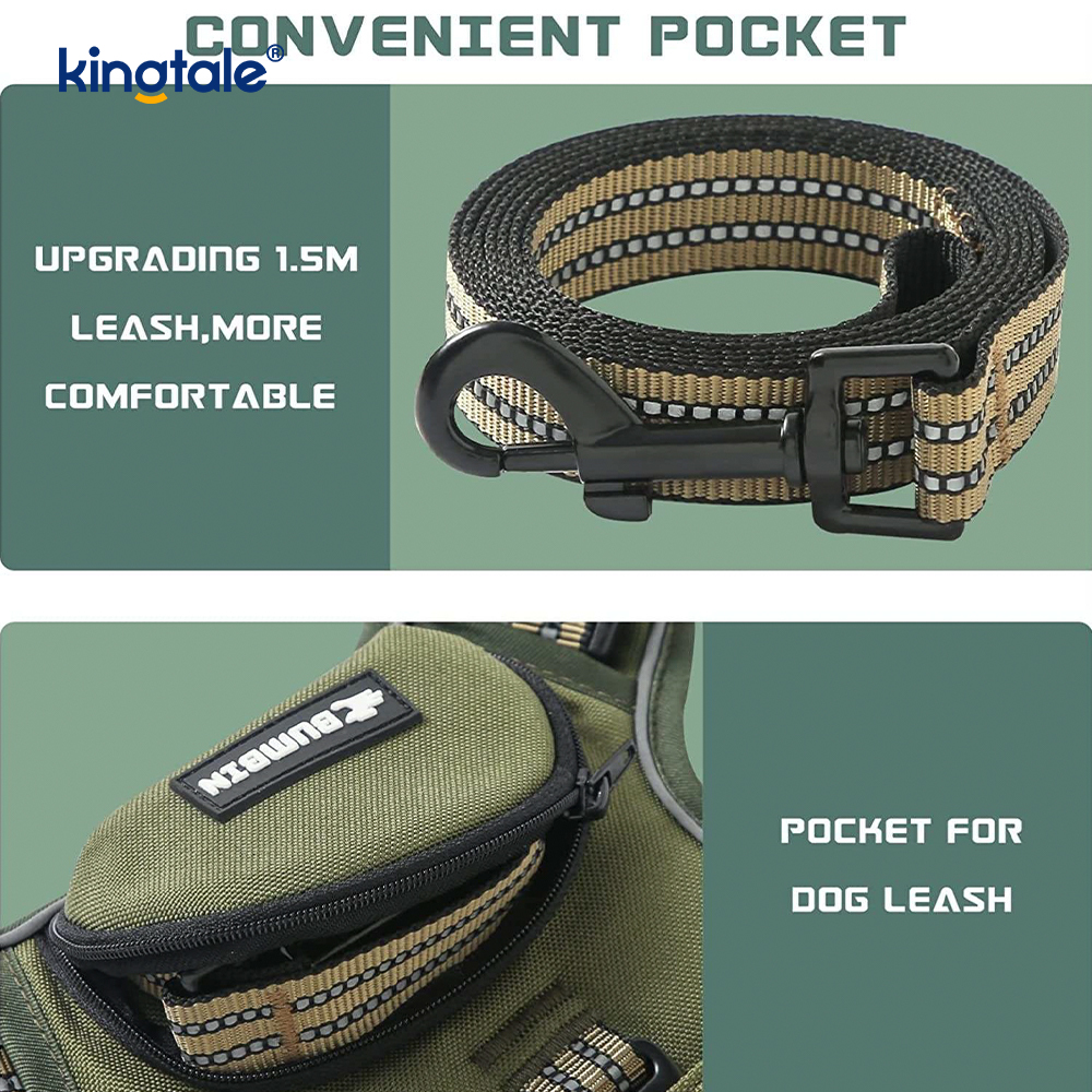 Có thể điều chỉnh No Choke Pet Vest với dây xích chó Dây dắt thú cưng phản quang