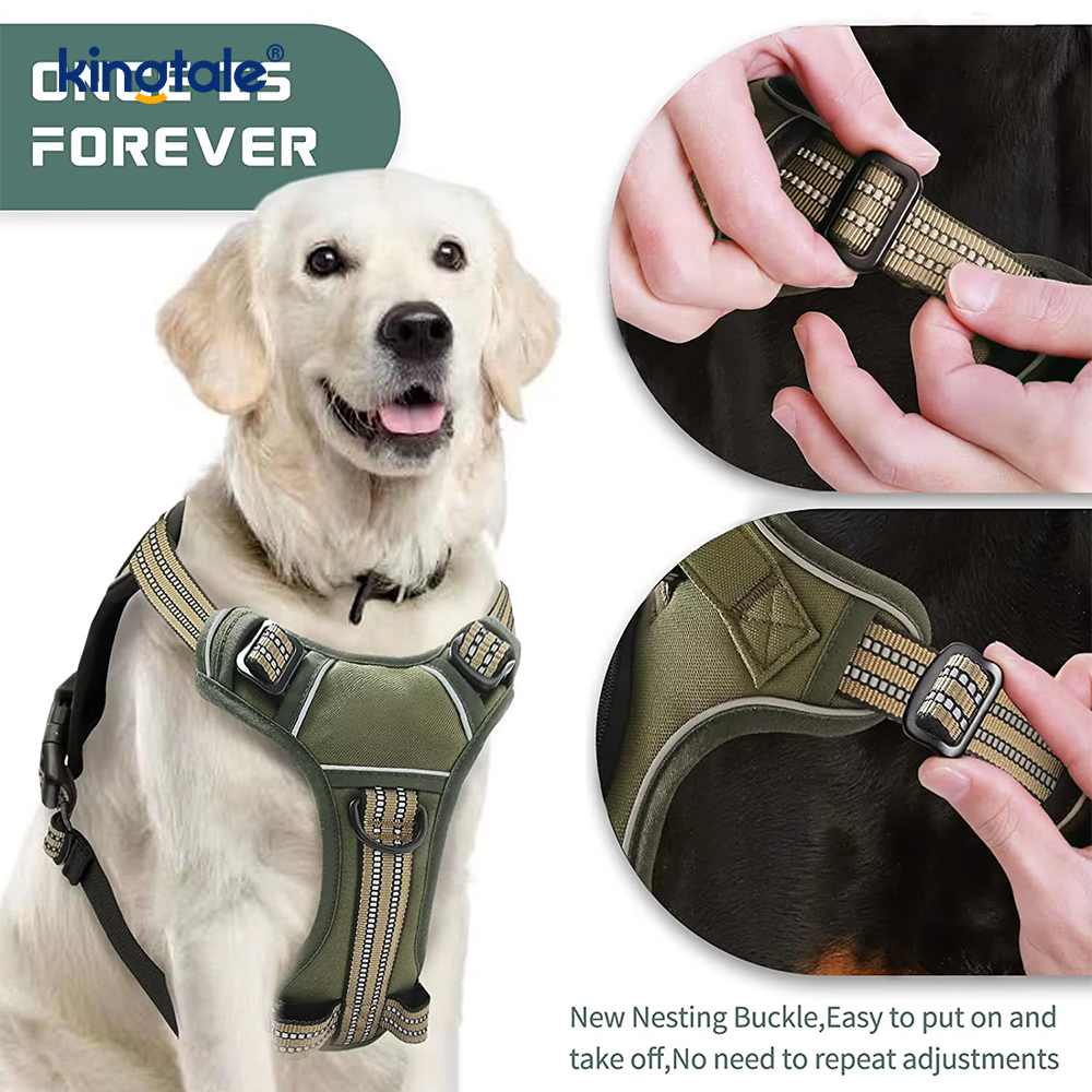 Có thể điều chỉnh No Choke Pet Vest với dây xích chó Dây dắt thú cưng phản quang