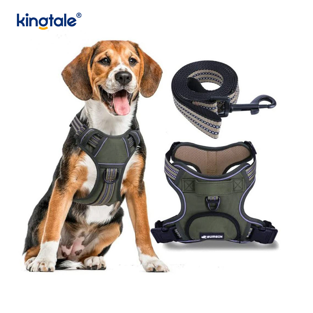 Có thể điều chỉnh No Choke Pet Vest với dây xích chó Dây dắt thú cưng phản quang