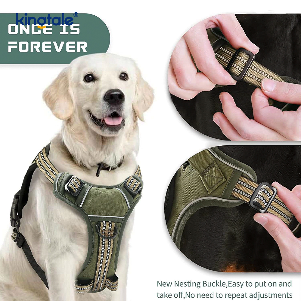 Có thể điều chỉnh No Choke Pet Vest với dây xích chó Dây dắt thú cưng phản quang