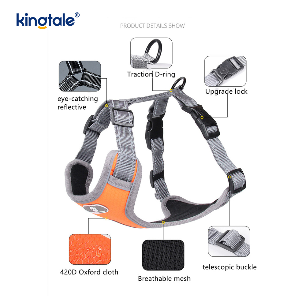Áo vest Oxford có đệm mềm không kéo có thể điều chỉnh cho thú cưng