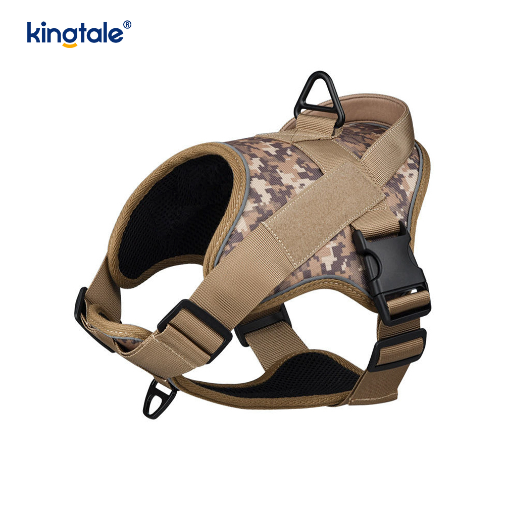 Nhiệm vụ nặng nề Chiến thuật không kéo Điều chỉnh phản quang Pet Vest Dog Harness