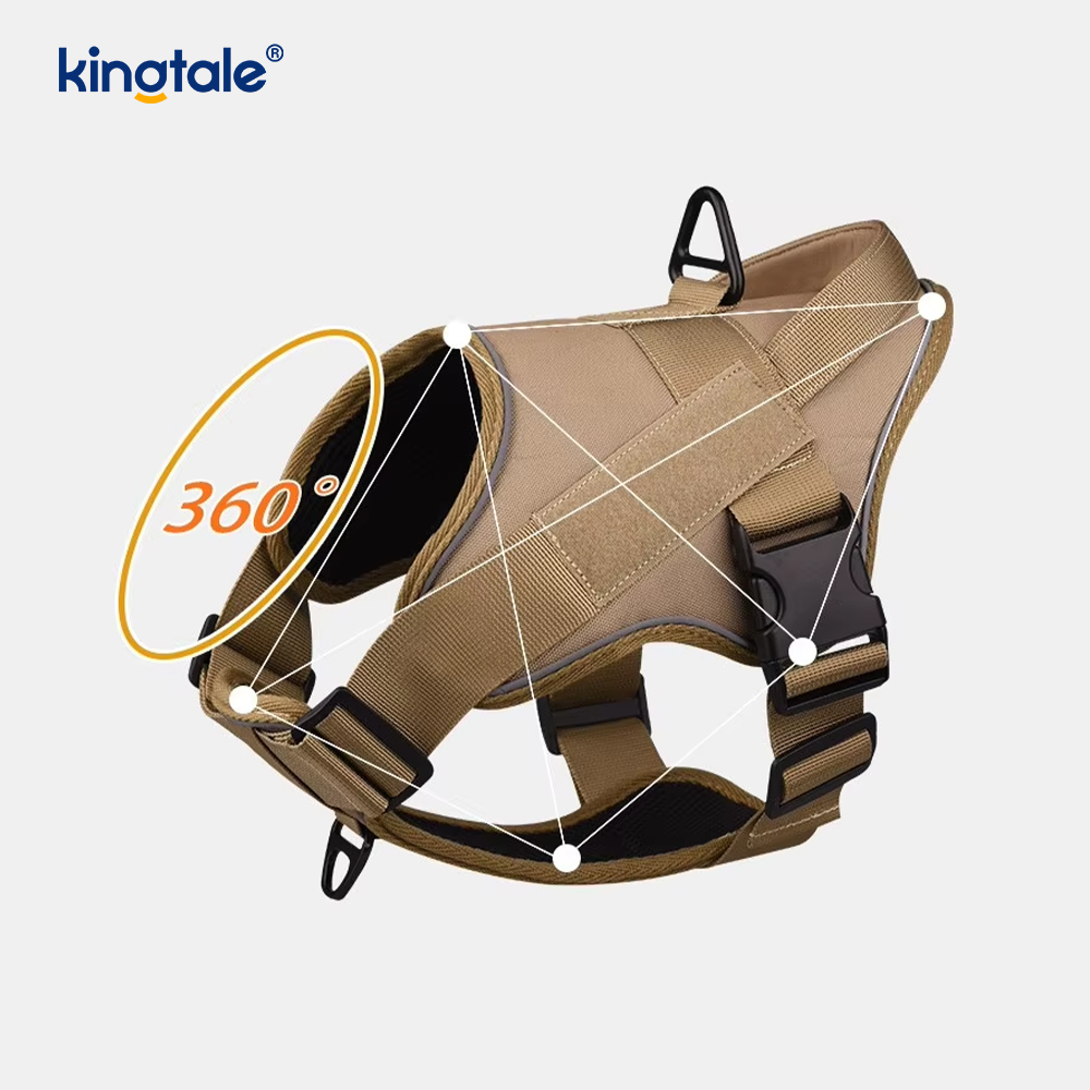 Nhiệm vụ nặng nề Chiến thuật không kéo Điều chỉnh phản quang Pet Vest Dog Harness