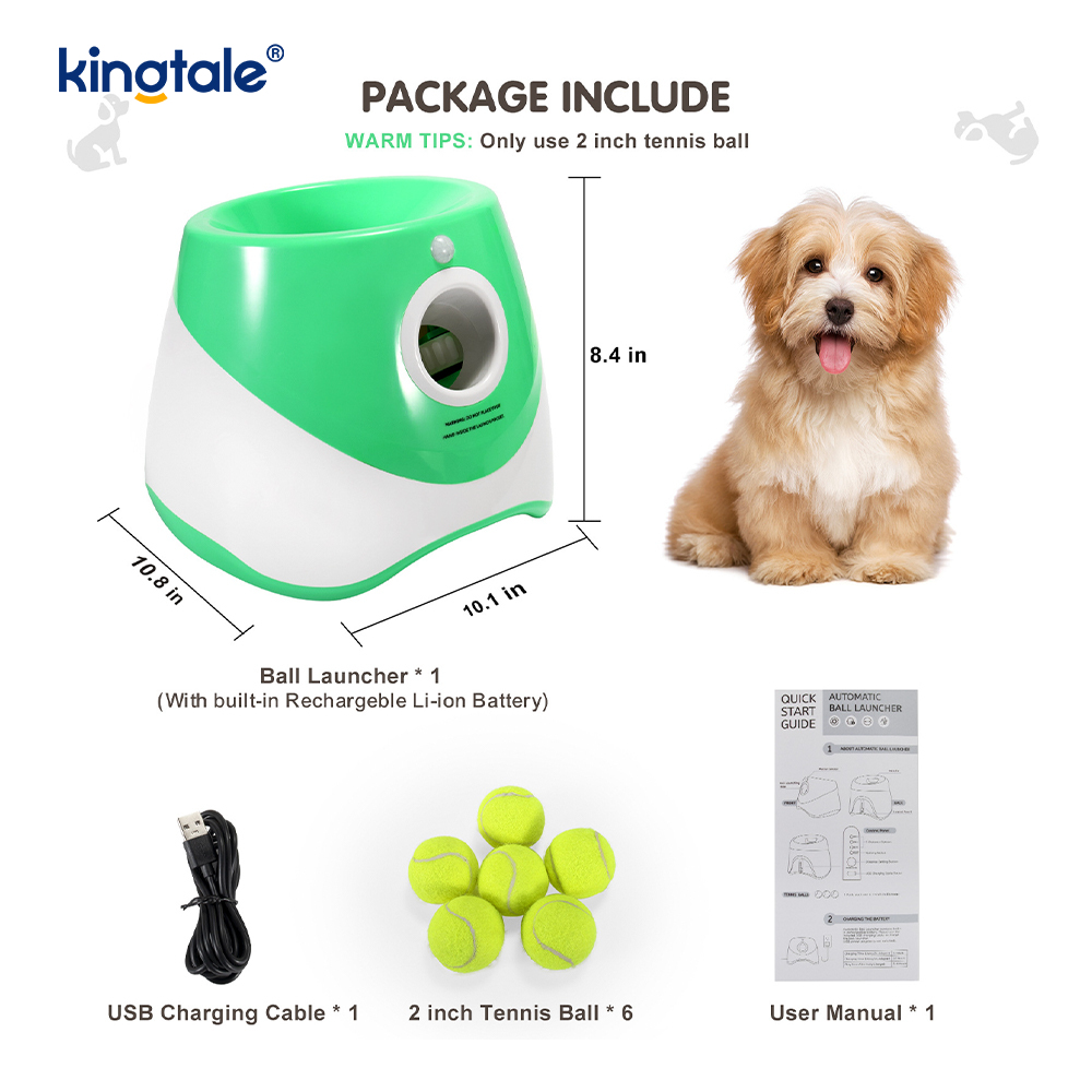 Máy phóng bóng tự động với 3 quả bóng tennis mini Đồ chơi cho chó ngoài trời
