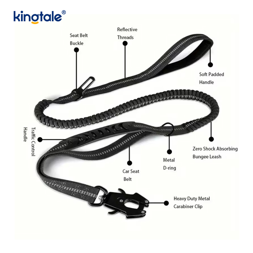 Dây Xích An Toàn Nylon Phản Quang Đệm Đàn Hồi Ngồi Ô Tô Cho Chó Rắn