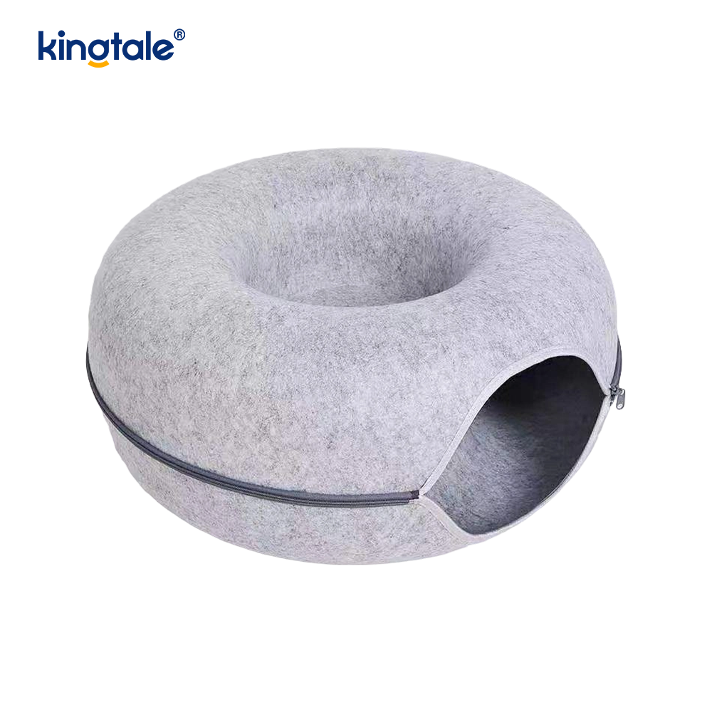 Nội thất nỉ tròn có thể tháo rời & có thể giặt được Đường hầm cho mèo chơi Giường hang động mèo