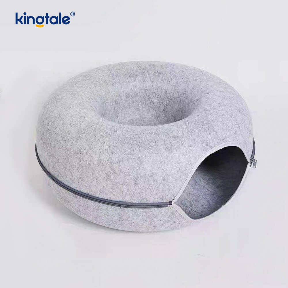 Nội thất nỉ tròn có thể tháo rời & có thể giặt được Đường hầm cho mèo chơi Giường hang động mèo