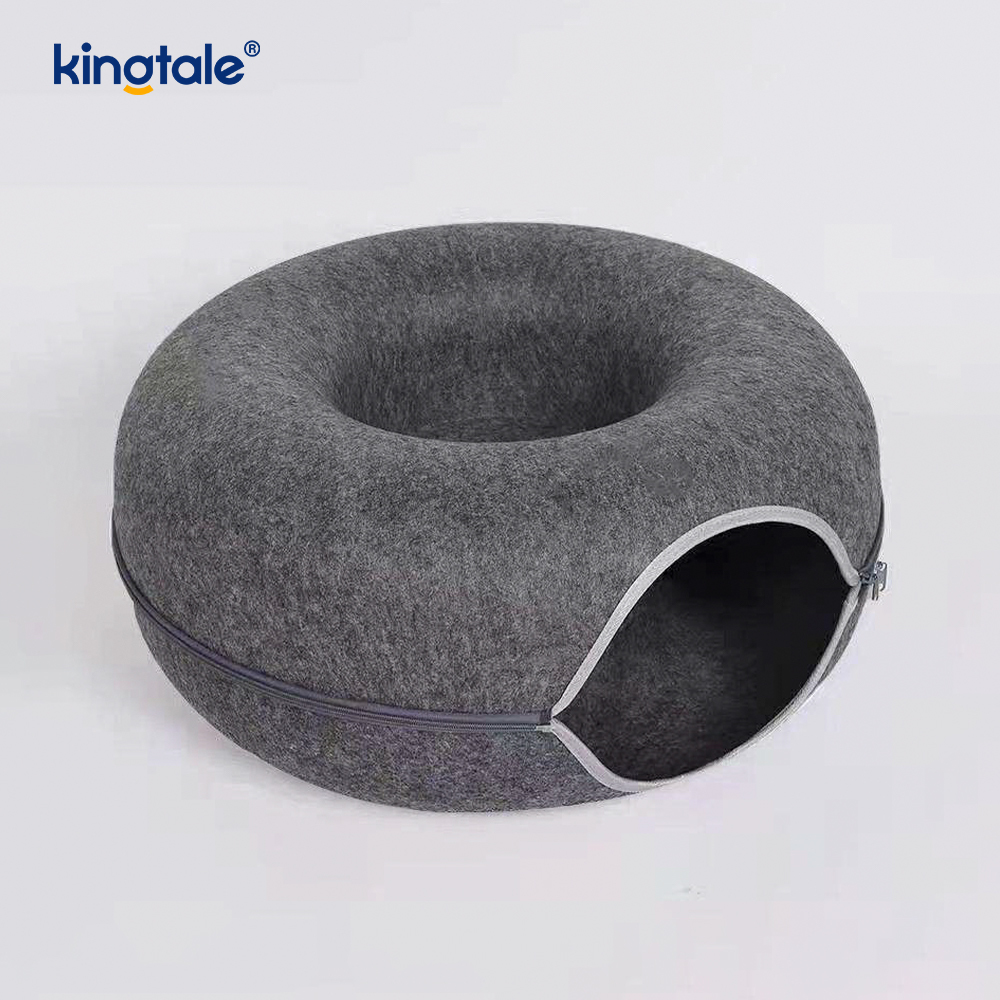 Nội thất nỉ tròn có thể tháo rời & có thể giặt được Đường hầm cho mèo chơi Giường hang động mèo