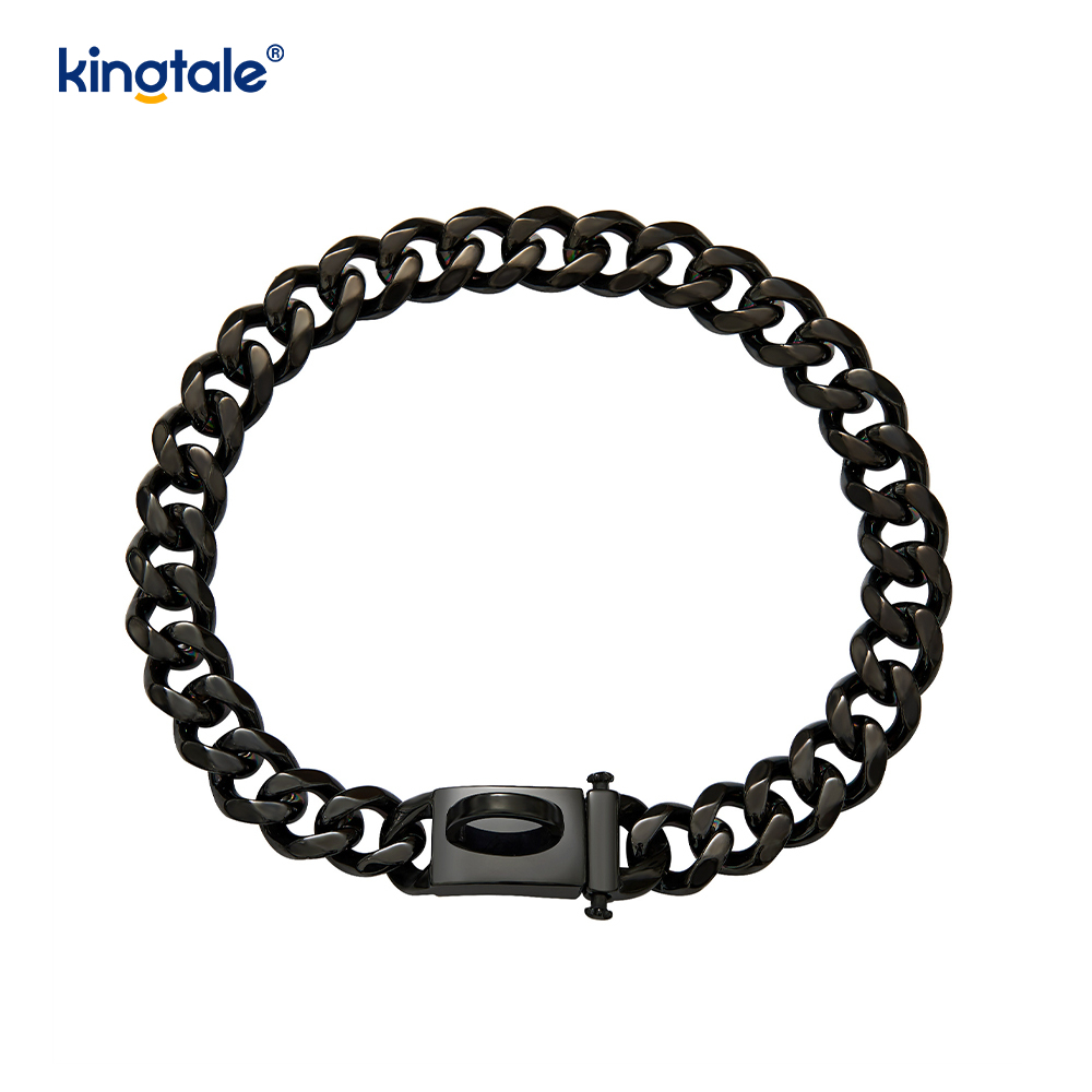 Thời trang mạ thép không gỉ Pet Cuba Link Dog Choke Chain Collar