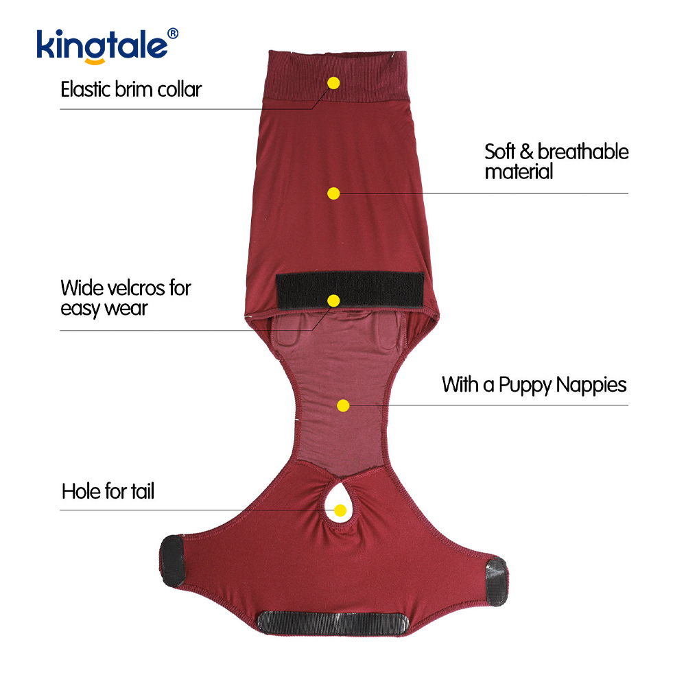 Bộ đồ phục hồi cho chó Vết thương ở bụng Cún con Quần áo phẫu thuật Vest sau phẫu thuật